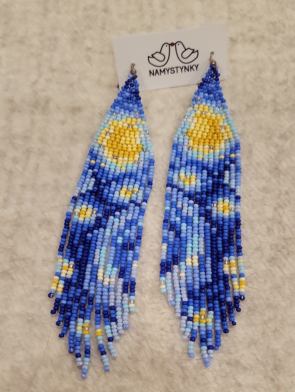 Seed Bead Earrings From Namystynky On Etsy, NWT, Starry Night By Van Gogh